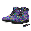 Abstract Purple Graffiti Print Pattern Boots-grizzshop