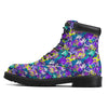 Abstract Purple Graffiti Print Pattern Boots-grizzshop