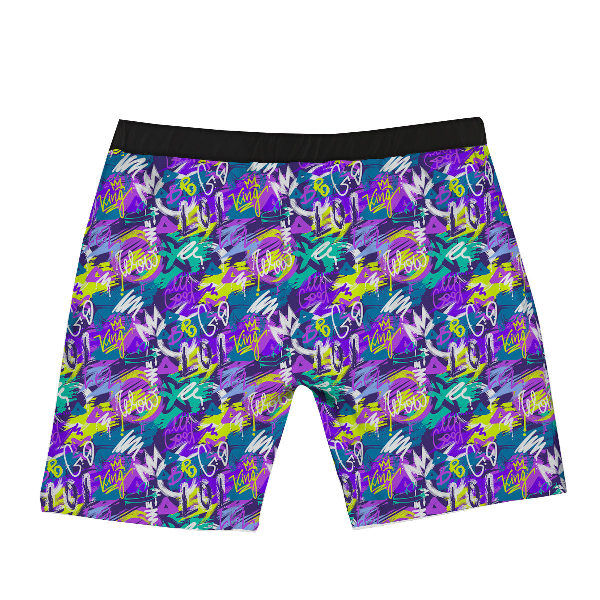 Abstract Purple Graffiti Print Pattern Boxer Briefs-grizzshop