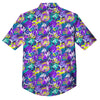 Abstract Purple Graffiti Print Pattern Button Up Shirt-grizzshop