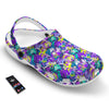 Abstract Purple Graffiti Print Pattern Clog-grizzshop