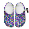 Abstract Purple Graffiti Print Pattern Clog-grizzshop