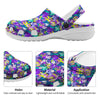 Abstract Purple Graffiti Print Pattern Clog-grizzshop