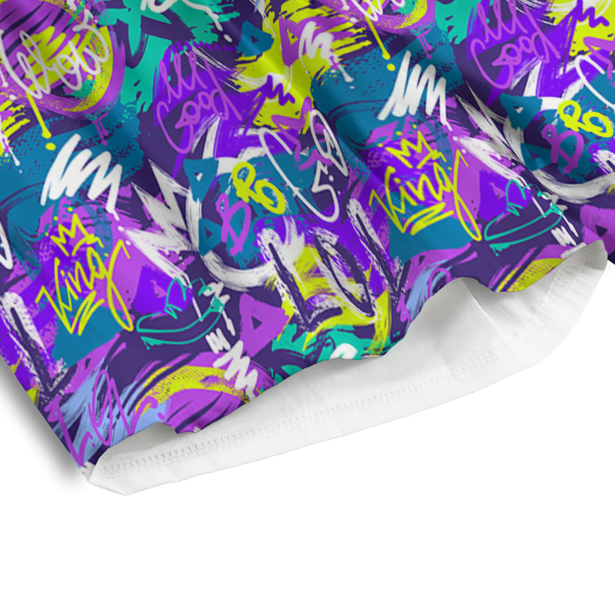Abstract Purple Graffiti Print Pattern Men's Athletic Shorts