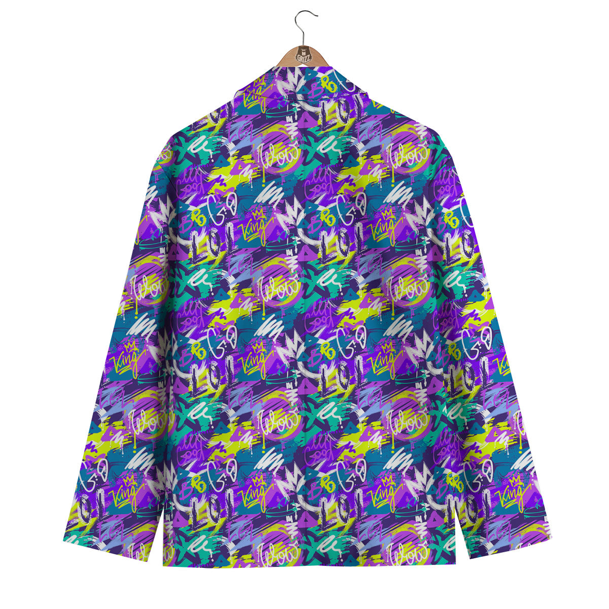 Abstract Purple Graffiti Print Pattern Men's Blazer-grizzshop