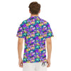 Abstract Purple Graffiti Print Pattern Men's Golf Shirts-grizzshop