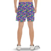 Abstract Purple Graffiti Print Pattern Men's Gym Shorts-grizzshop