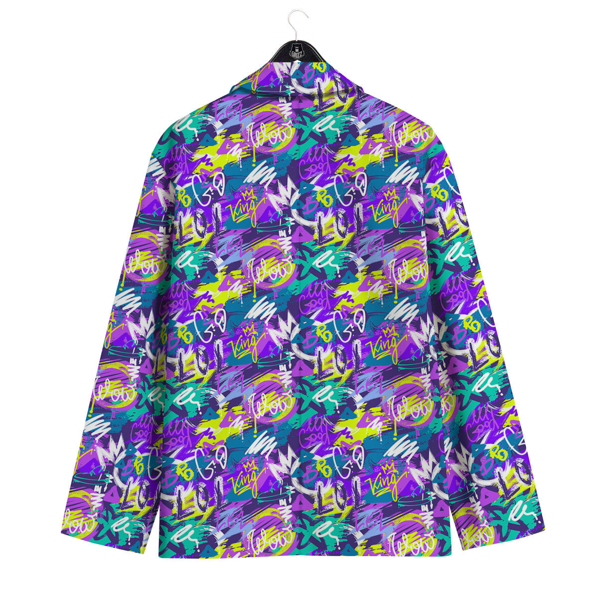 Abstract Purple Graffiti Print Pattern Men's Sport Coat-grizzshop