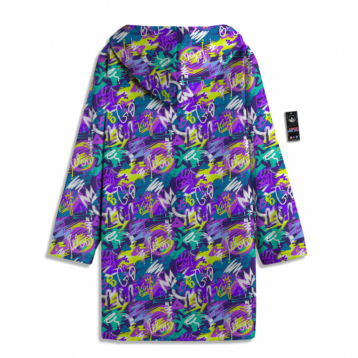 Abstract Purple Graffiti Print Pattern Men's Windbreaker Jacket-grizzshop