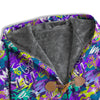 Abstract Purple Graffiti Print Pattern Men's Windbreaker Jacket-grizzshop