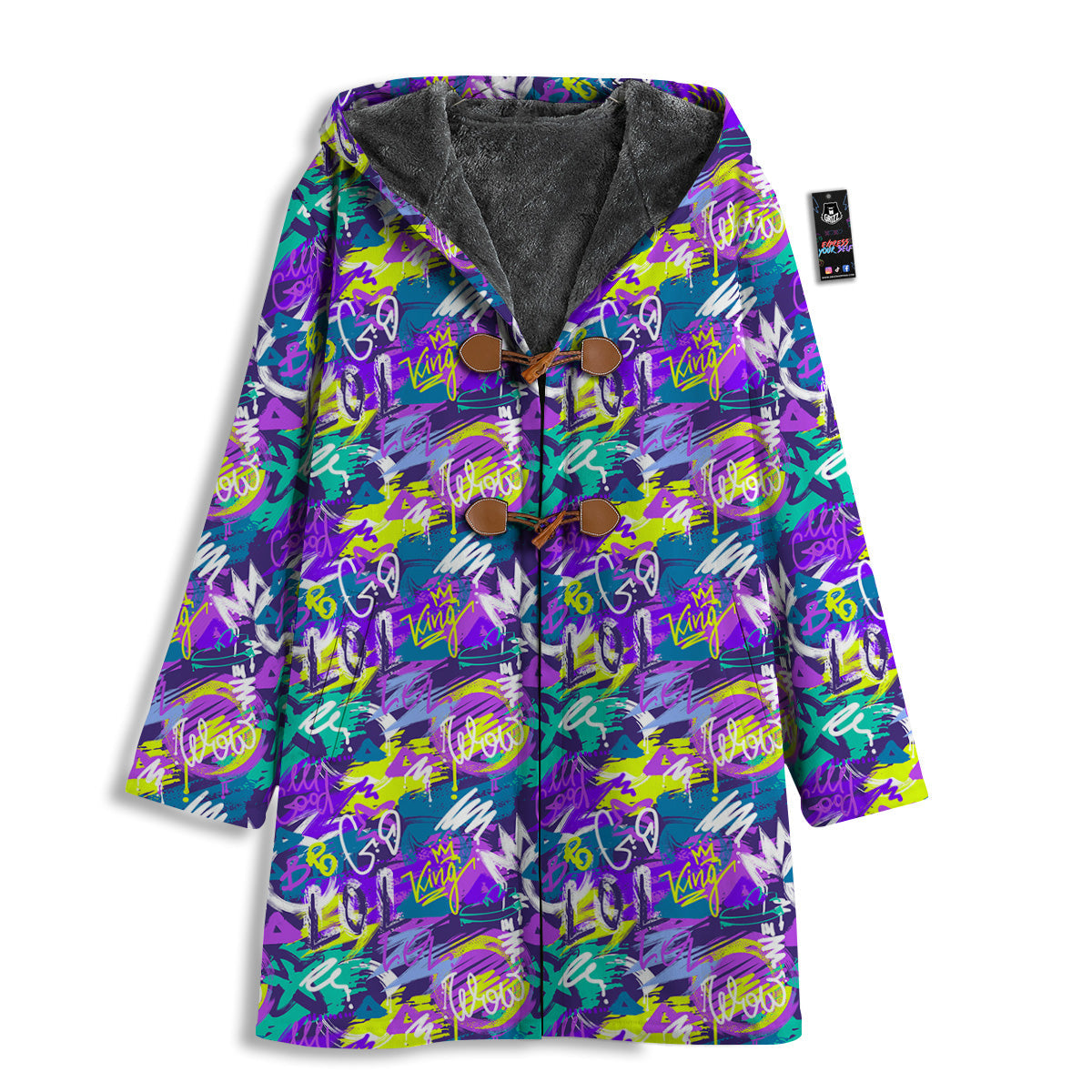 Abstract Purple Graffiti Print Pattern Men's Windbreaker Jacket-grizzshop