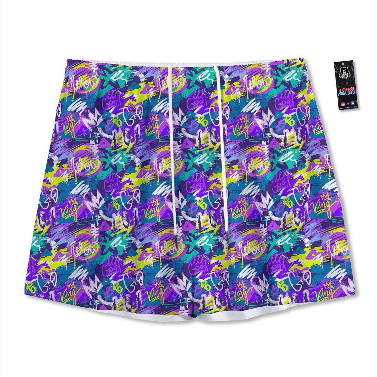 Ballet Dancing Print Pattern Mesh Shorts