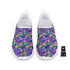 Abstract Purple Graffiti Print Pattern Nurse Shoes-grizzshop