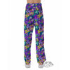 Abstract Purple Graffiti Print Pattern Pajama Pants-grizzshop