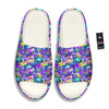 Abstract Purple Graffiti Print Pattern Sandals-grizzshop