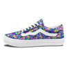 Abstract Purple Graffiti Print Pattern Skate Shoes-grizzshop