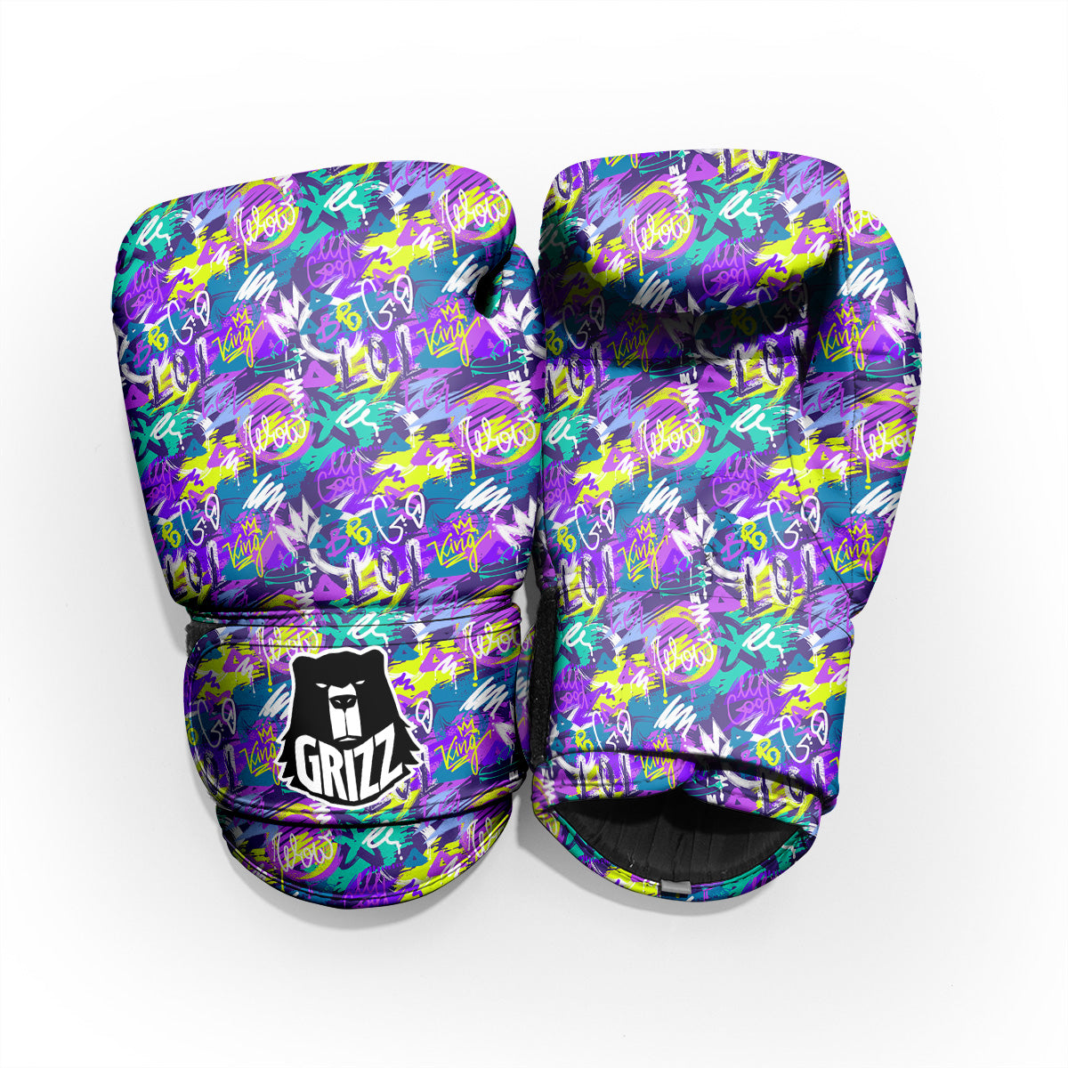Abstract Purple Graffiti Print Pattern Pro Boxing Glove