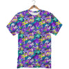 Abstract Purple Graffiti Print Pattern T-Shirt-grizzshop