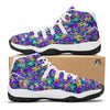 Abstract Purple Graffiti Print Pattern White Bball Shoes-grizzshop