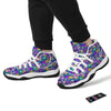 Abstract Purple Graffiti Print Pattern White Bball Shoes-grizzshop