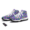 Abstract Purple Graffiti Print Pattern White Bball Shoes-grizzshop