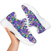 Abstract Purple Graffiti Print Pattern White Chunky Shoes-grizzshop