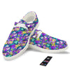 Abstract Purple Graffiti Print Pattern White Loafers-grizzshop