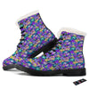 Abstract Purple Graffiti Print Pattern Winter Boots-grizzshop