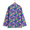 Abstract Purple Graffiti Print Pattern Women's Blazer-grizzshop