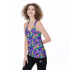 Abstract Purple Graffiti Print Pattern Women's Racerback Tank Top-grizzshop