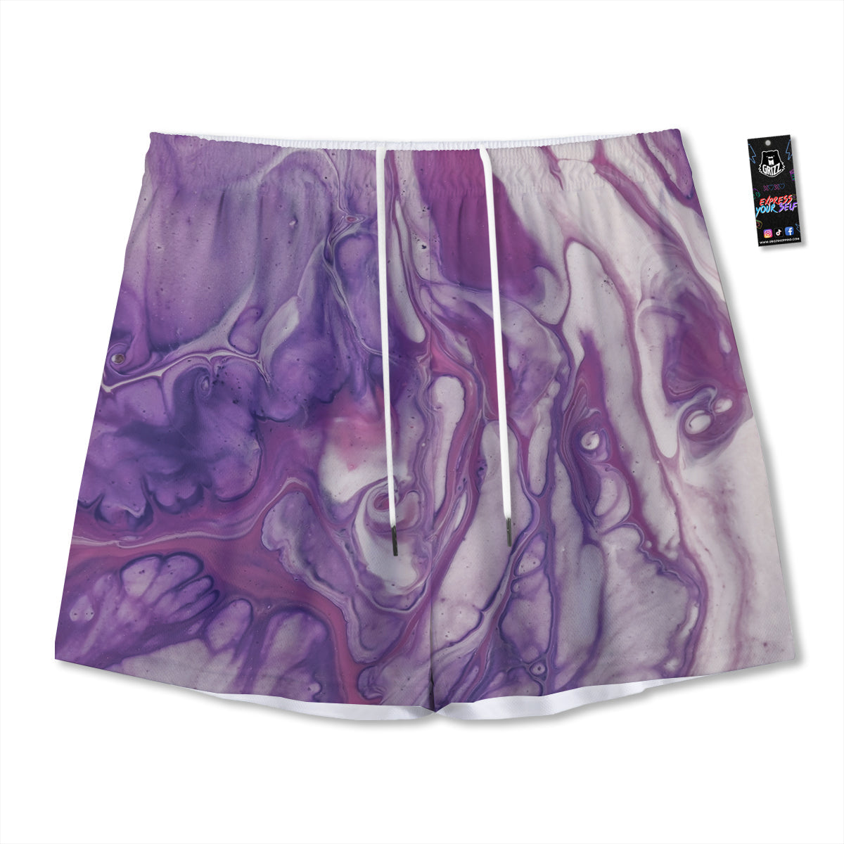 Ballet Floral Print Pattern Mesh Shorts