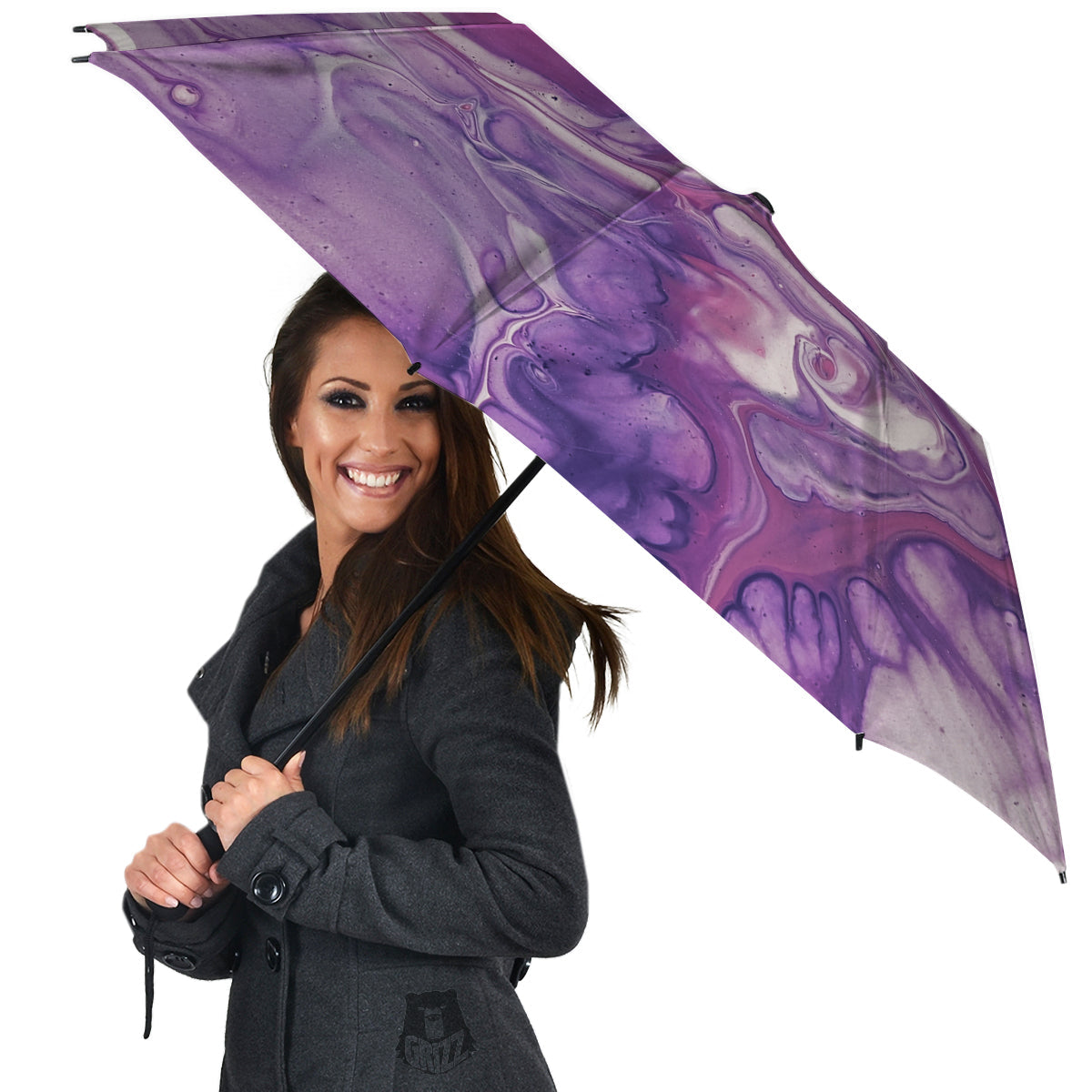 Abstract Purple Liquid Marble Print Umbrella-grizzshop