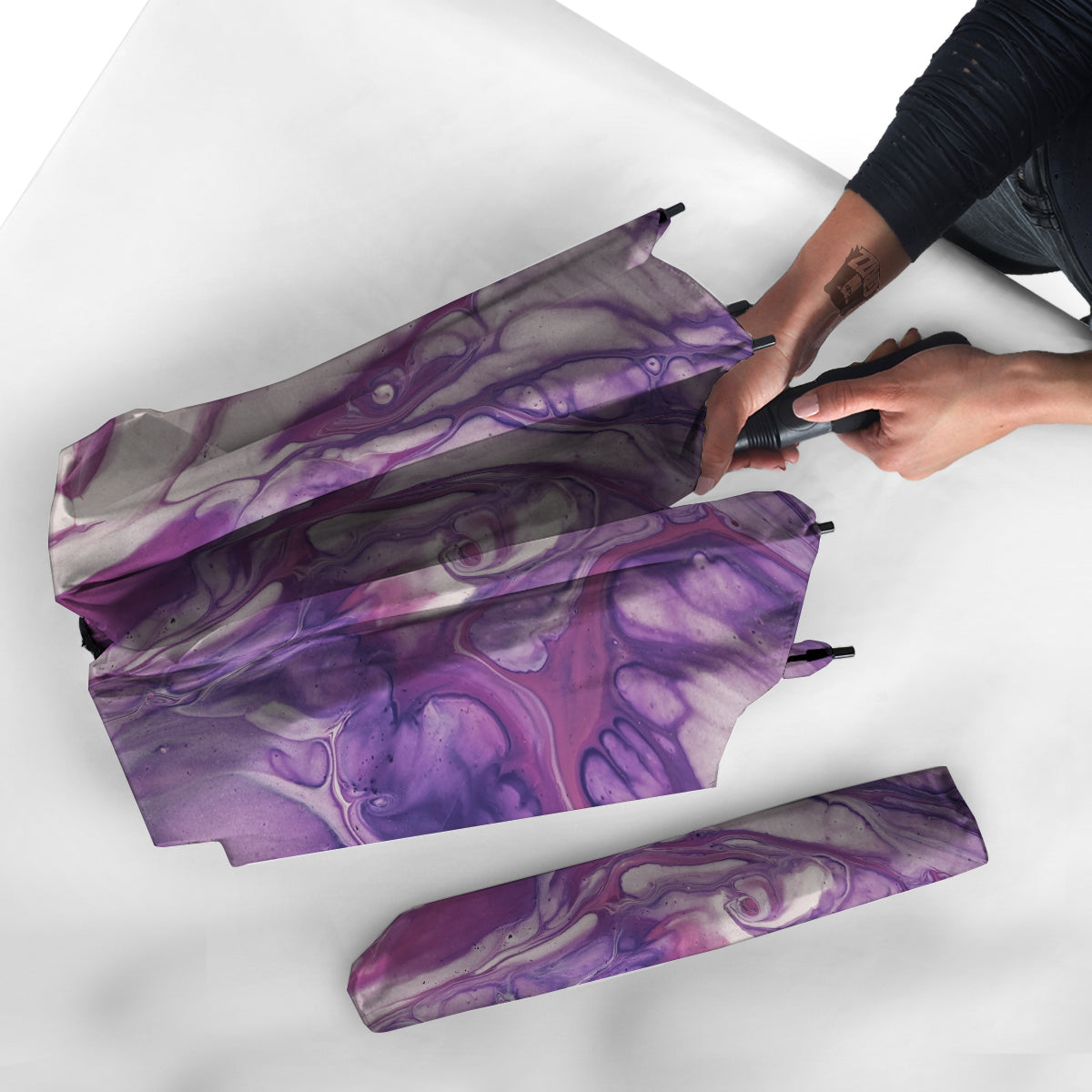 Abstract Purple Liquid Marble Print Umbrella-grizzshop