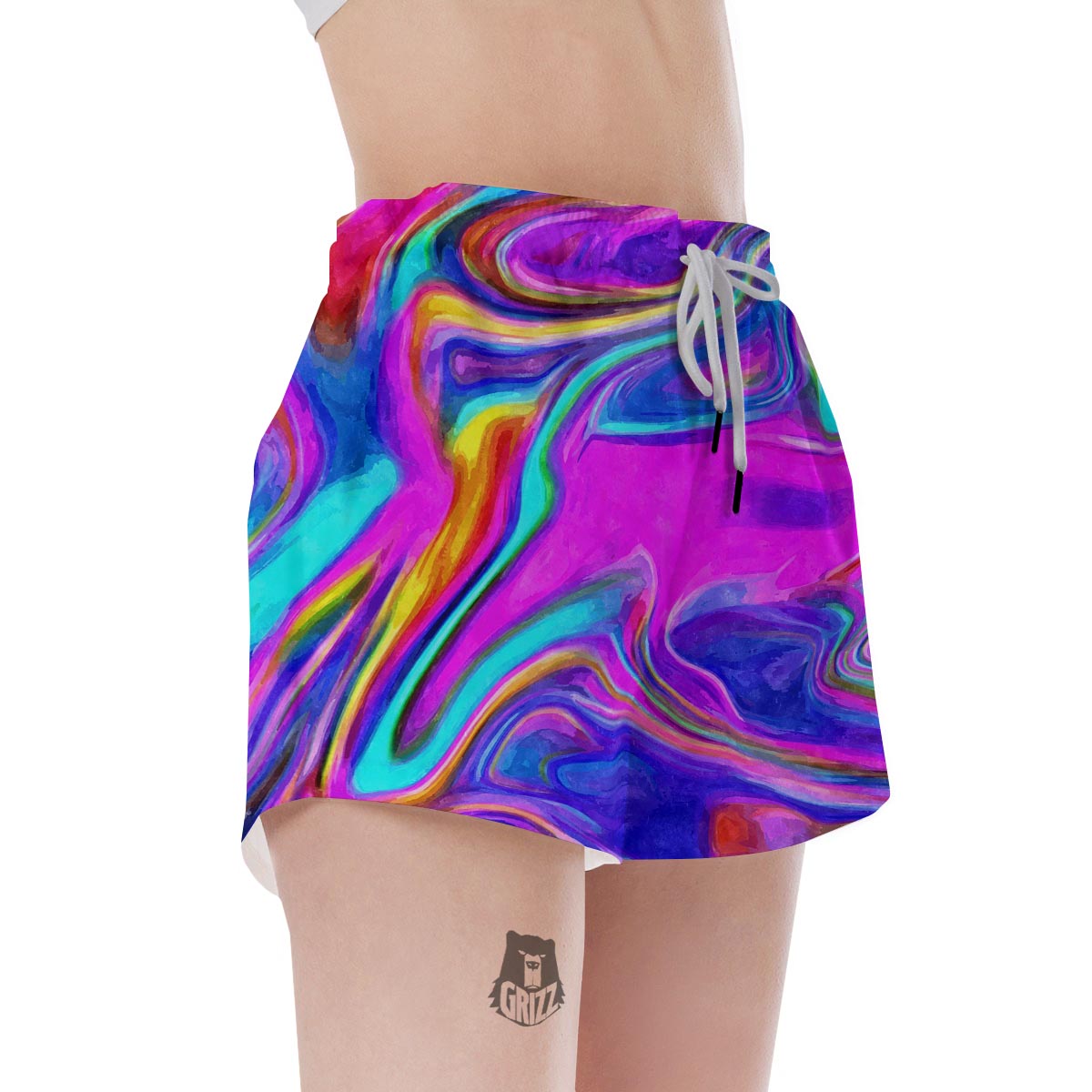 Abstract Purple Women's Shorts-grizzshop