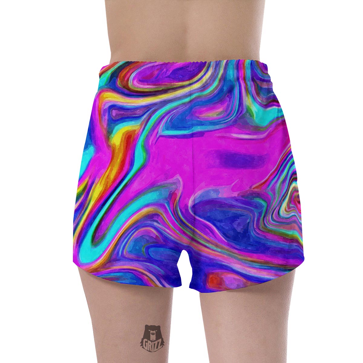 Abstract Purple Women's Shorts-grizzshop