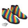 Abstract Rainbow Peace Signs And LGBT Print Pattern Ankle Boots-grizzshop