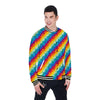 Abstract Rainbow Peace Signs And LGBT Print Pattern Baseball Jacket-grizzshop