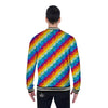 Abstract Rainbow Peace Signs And LGBT Print Pattern Baseball Jacket-grizzshop