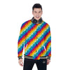 Abstract Rainbow Peace Signs And LGBT Print Pattern Baseball Jacket-grizzshop