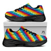 Abstract Rainbow Peace Signs And LGBT Print Pattern Black Chunky Shoes-grizzshop