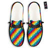 Abstract Rainbow Peace Signs And LGBT Print Pattern Black Loafers-grizzshop