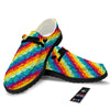 Abstract Rainbow Peace Signs And LGBT Print Pattern Black Loafers-grizzshop