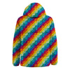 Abstract Rainbow Peace Signs And LGBT Print Pattern Down Jacket-grizzshop