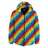 Abstract Rainbow Peace Signs And LGBT Print Pattern Down Jacket-grizzshop