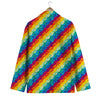 Abstract Rainbow Peace Signs And LGBT Print Pattern Men's Blazer-grizzshop