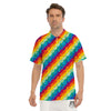 Abstract Rainbow Peace Signs And LGBT Print Pattern Men's Golf Shirts-grizzshop