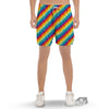 Abstract Rainbow Peace Signs And LGBT Print Pattern Men's Gym Shorts-grizzshop