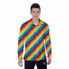 Abstract Rainbow Peace Signs And LGBT Print Pattern Men's Long Sleeve Shirts-grizzshop