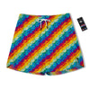 Abstract Rainbow Peace Signs And LGBT Print Pattern Men's Running Shorts-grizzshop