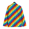 Abstract Rainbow Peace Signs And LGBT Print Pattern Men's Sport Coat-grizzshop